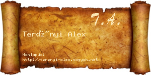 Terényi Alex névjegykártya